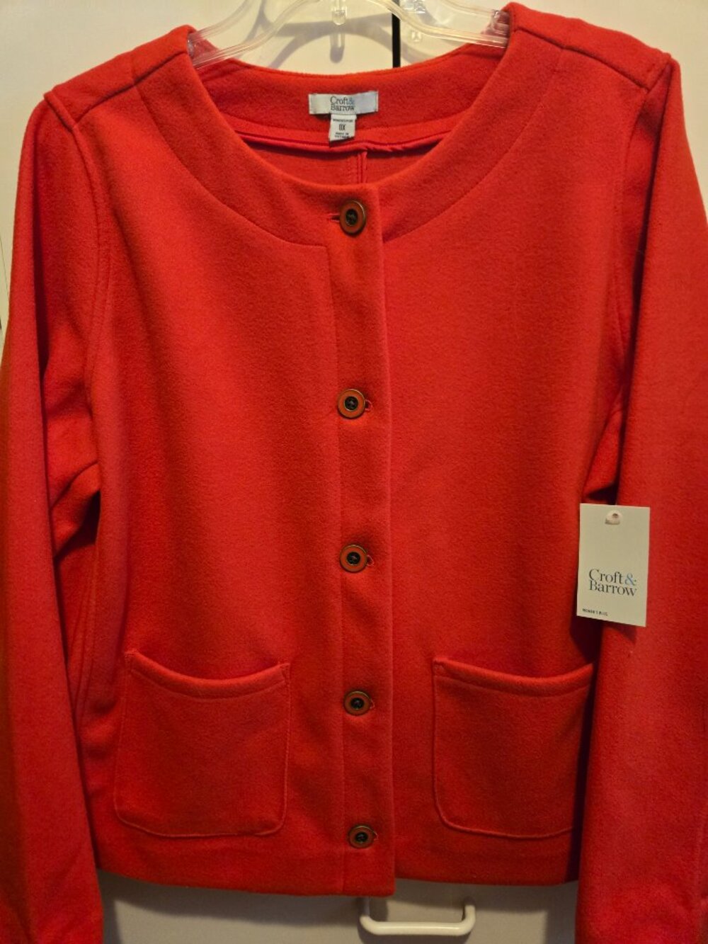 NWT Rich Tomato Red Super Soft Microfleece Jacket - 2 available - 0X and XXL